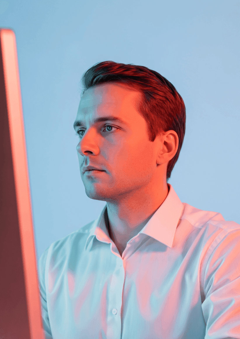 Professional working with AI automation tools